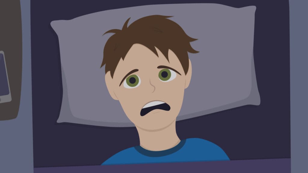 illustrated man scared because of his hvac noises